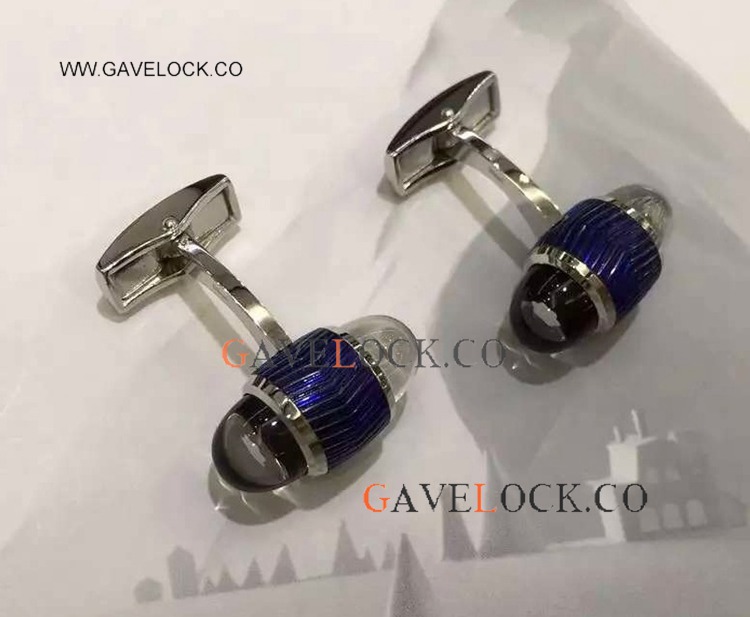 Luxury Mont blanc Cuff link Replica Mont Blanc Blue Cufflinks
